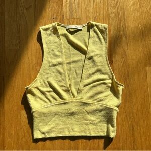 Aritzia pale yellow crop top tank